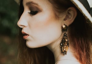 Image of CHRYSALIS DROP EARRINGS - Black Dawn