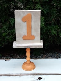 Image 1 of Wooden birthday double sided plates with number 1 or 2 #orange