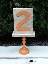 Image 2 of Wooden birthday double sided plates with number 1 or 2 #orange