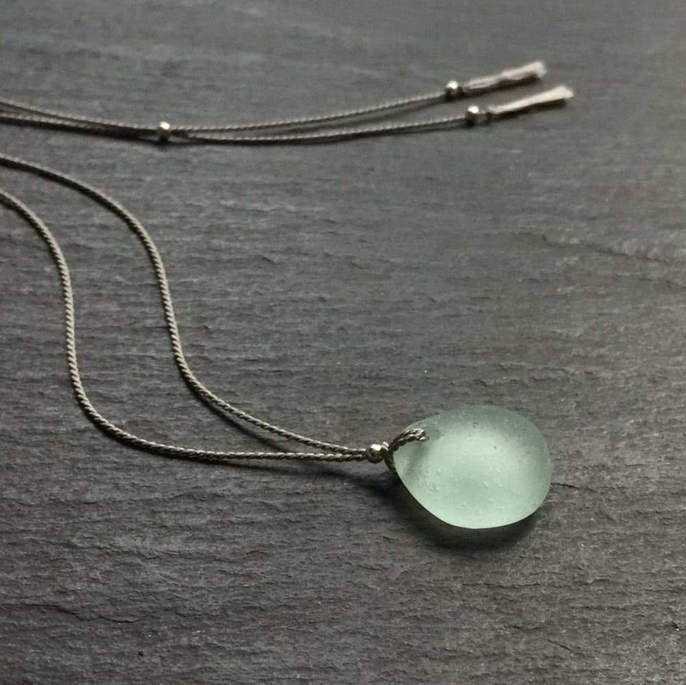 Image of Aqua sea glass necklace - Covehithe