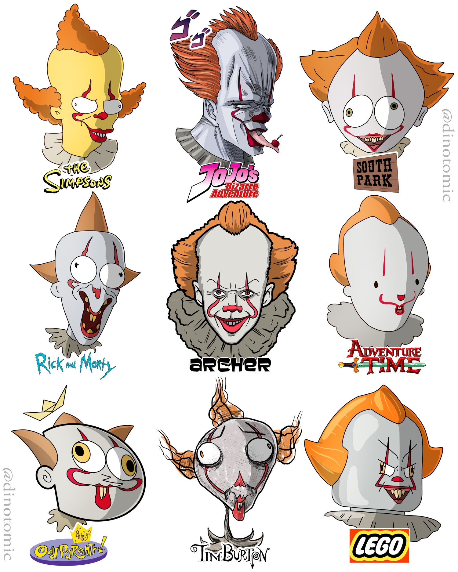 Image of #202 IT drawn in many styles