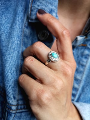 Image of Bague turquoise du tibet - taille 55,5 - ref. 5721