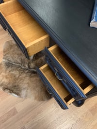 Image 4 of Black French oak dressing table 