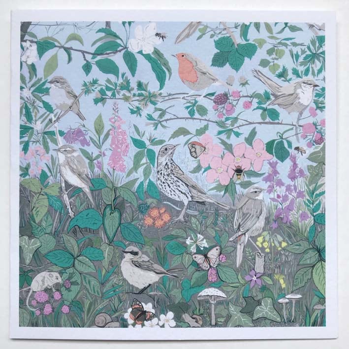 Image of SQUARE GREETINGS CARDS ~ PLANTS , BIRDS & ANIMALS SELECTION