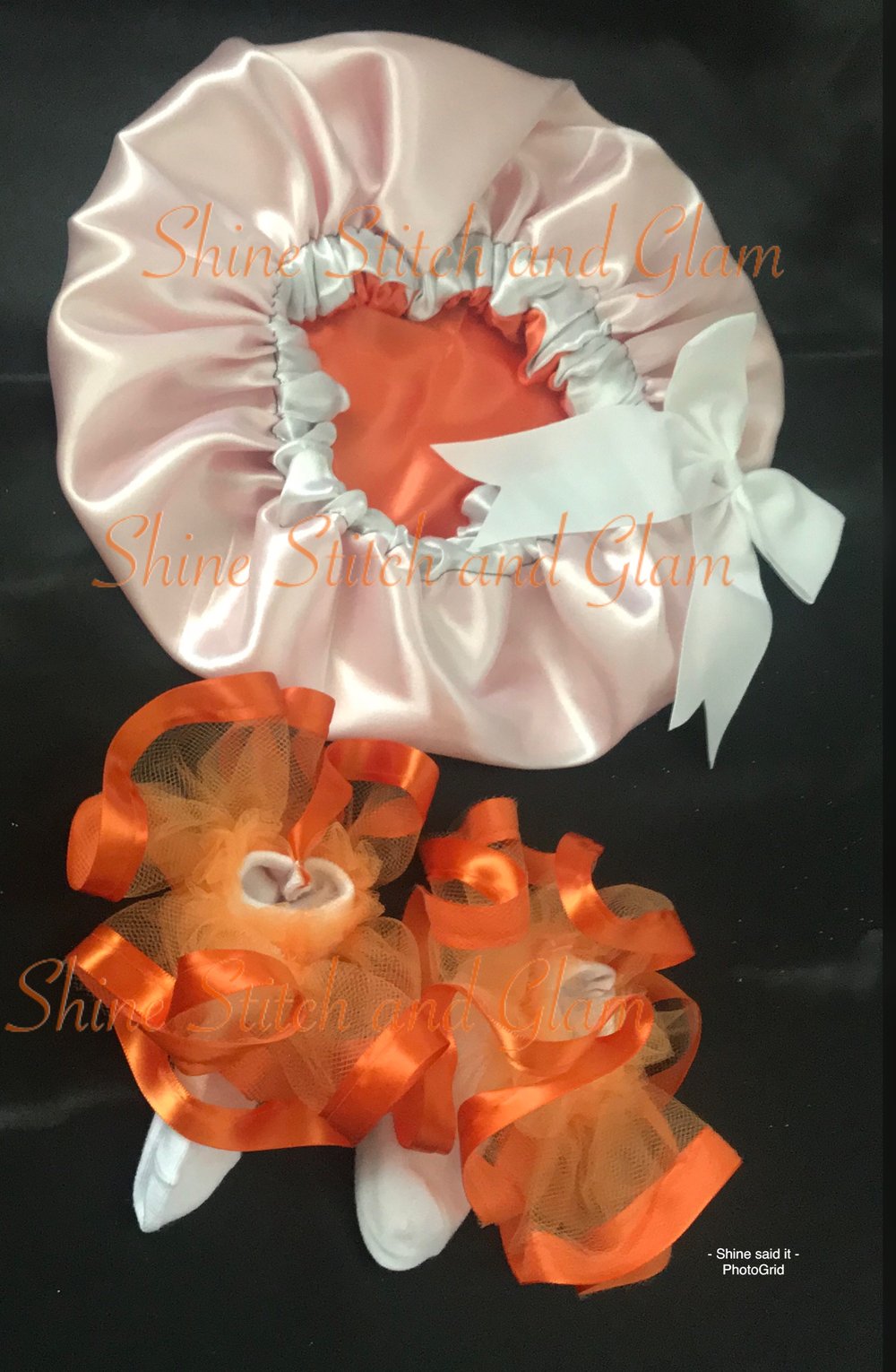 Image of Baby/Toddler Bonnets reversible  and Tutu ruffle socks 