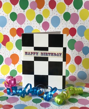 Image of Happy Birthday checkered 