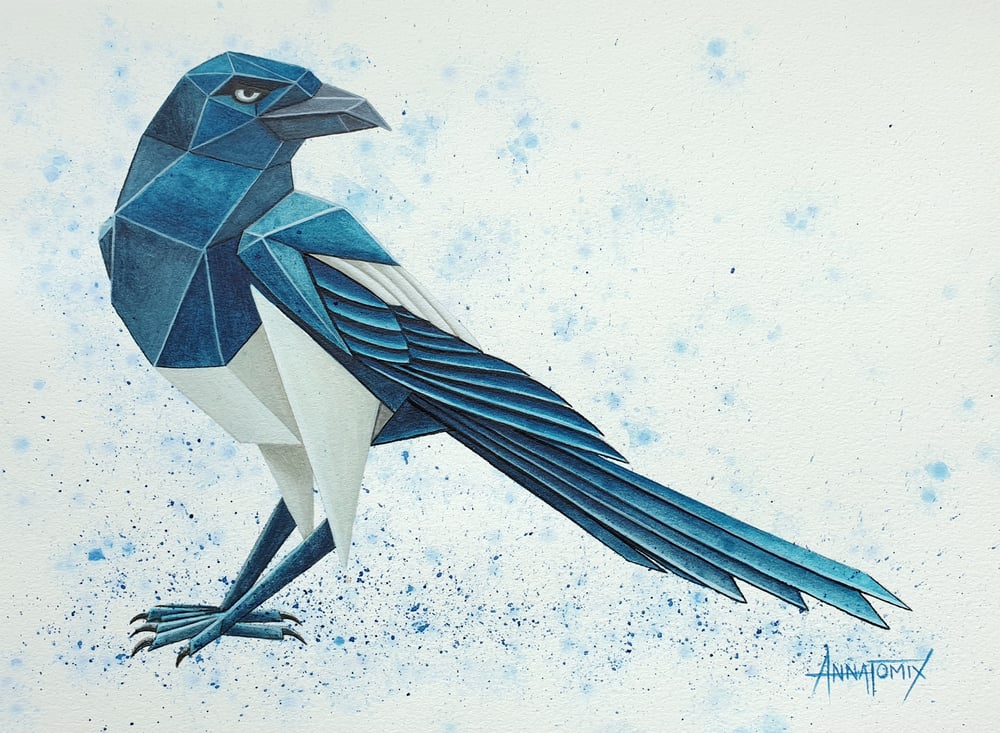 Image of "Phthalo" original watercolour 