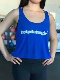 Hot Pilates Girl Royal Blue Crop Tank