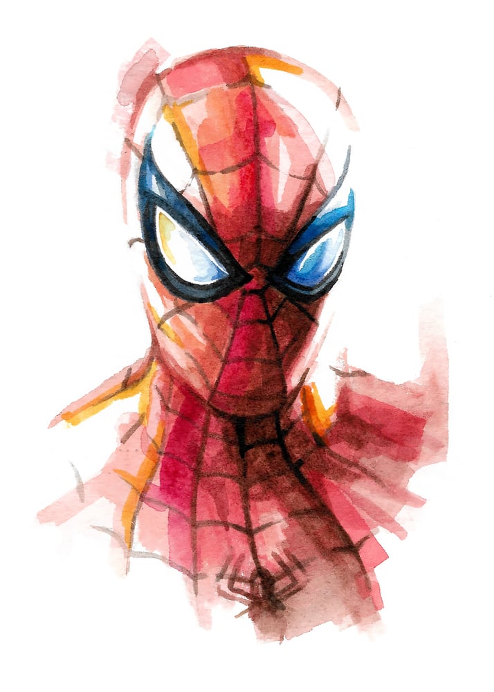 Image of Spider-Man - Watercolor Painting