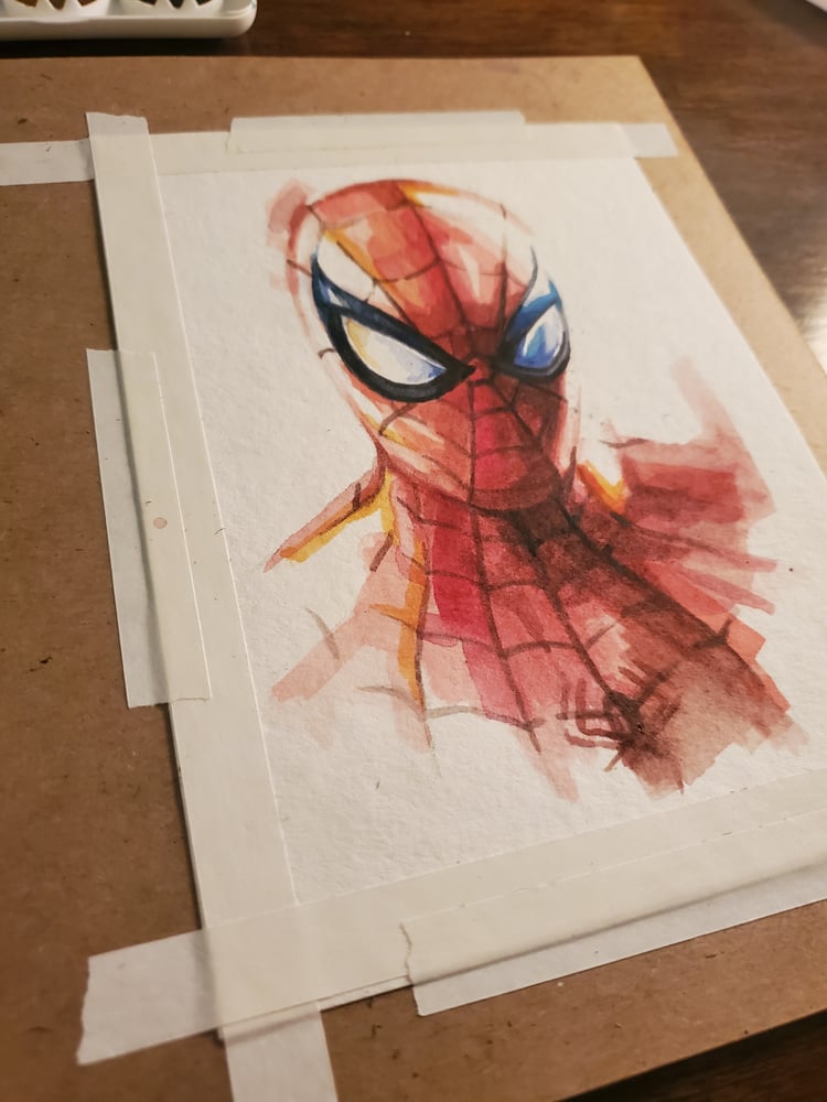 Image of Spider-Man - Watercolor Painting