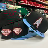 Image 1 of New Era 59Fifty Black Sky Blue 