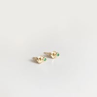 Image 1 of Tiny Emerald Stud Earring (SINGLE) 