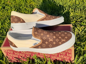 Custom Slip On Vans (Brown)