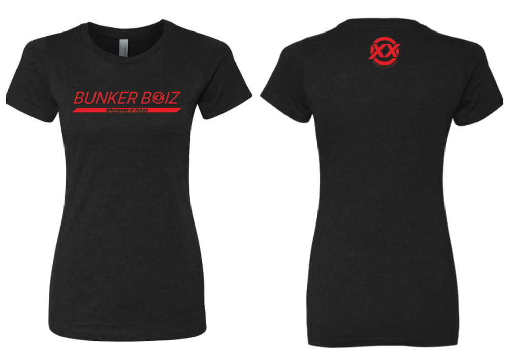 Women's Black/Red Bunkerboiz Tee