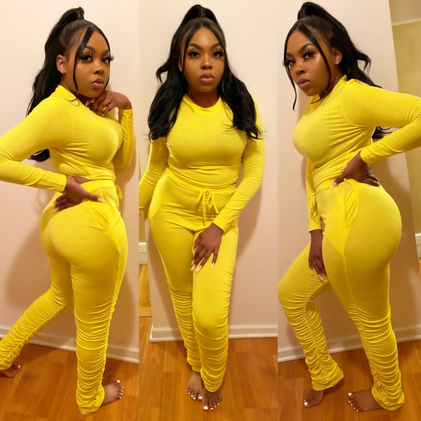 Image of Yellow Stacked Long Legging Set