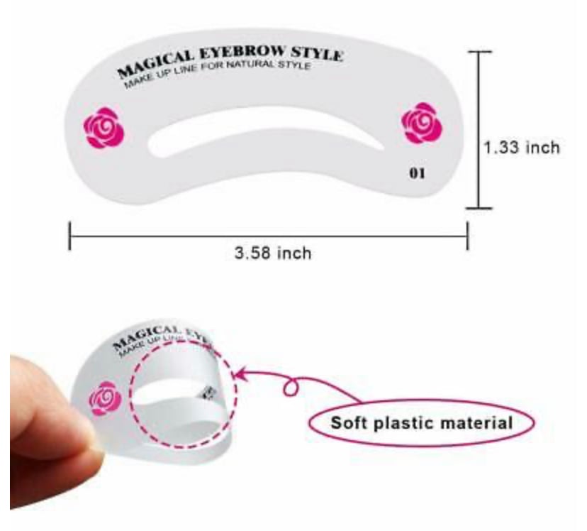 Image of 24pcs/set Charm Eyebrow Shaping Stencil Grooming Shaper Template Makeup Tool Kit