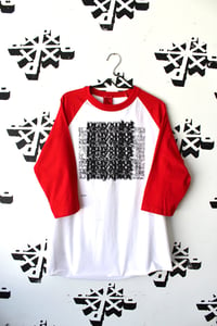 Image of really the right channel raglan in red and white 