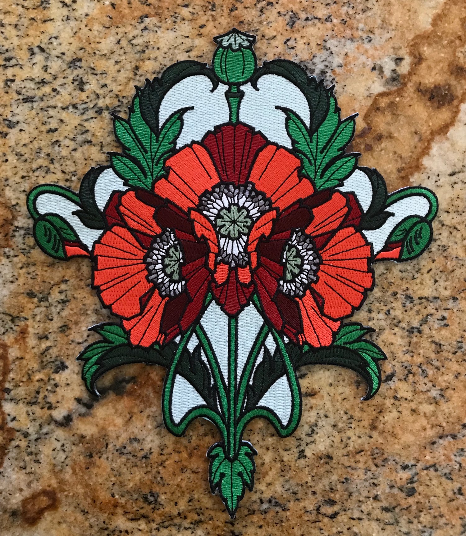 Image of Embroidered Poppy Patch
