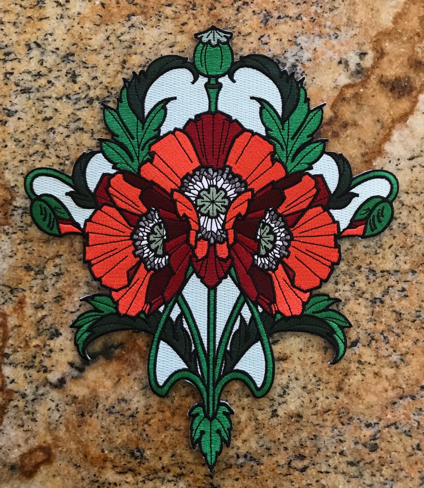 Image of Embroidered Poppy Patch
