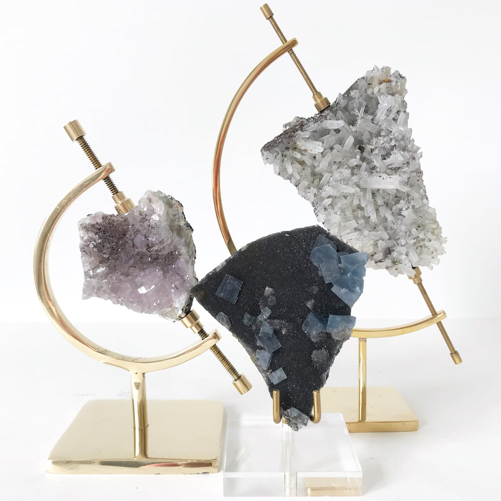 Image of Fluorite no.03 + Lucite and Brass Stand