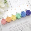 SET OF 6 - Pastel Rainbow Rose Clips 