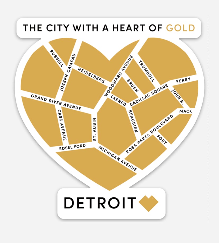 City with a Heart of Gold Sticker