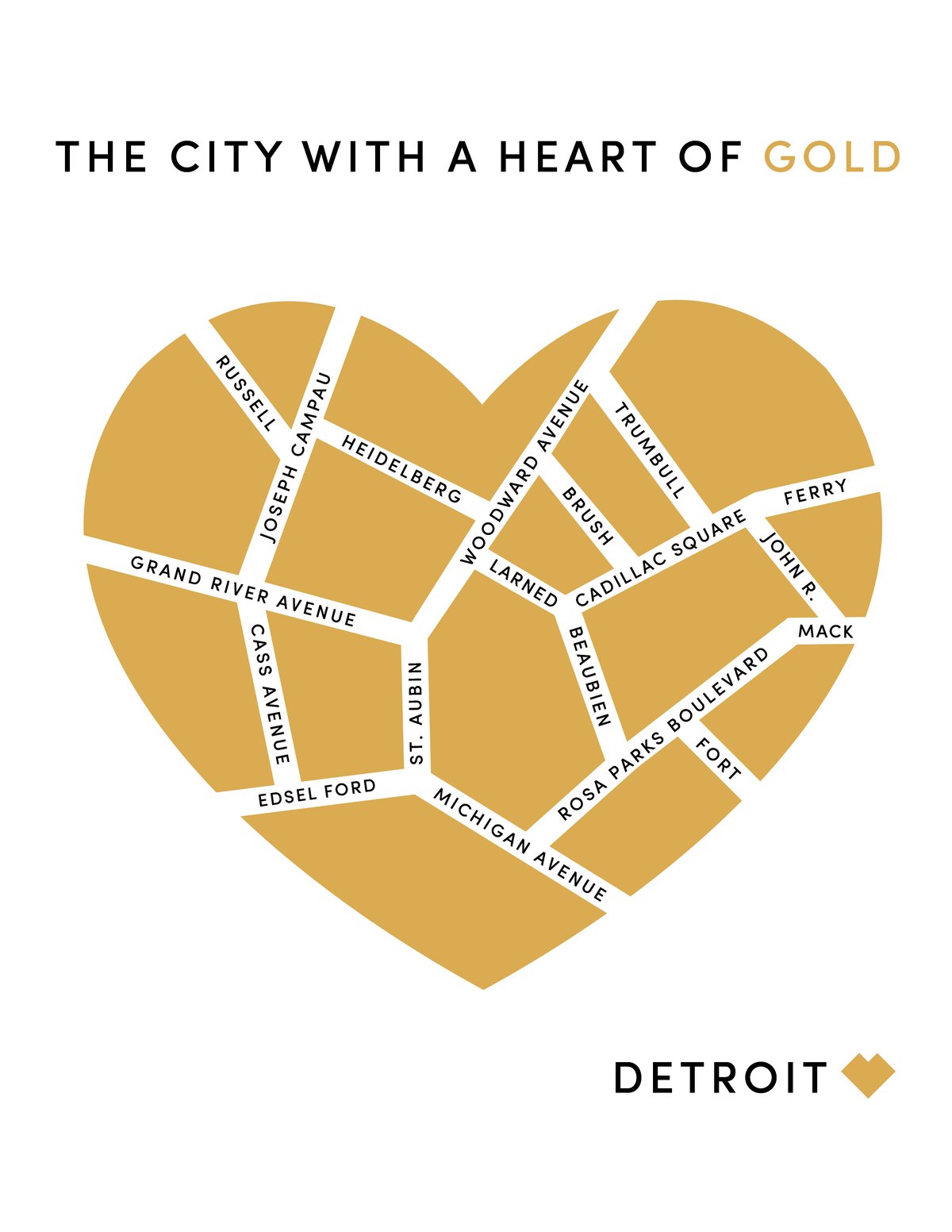 Detroit. The City With a Heart of Gold Print