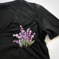 Image 2 of Lavender Patch Pocket V-Neck T-shirt 