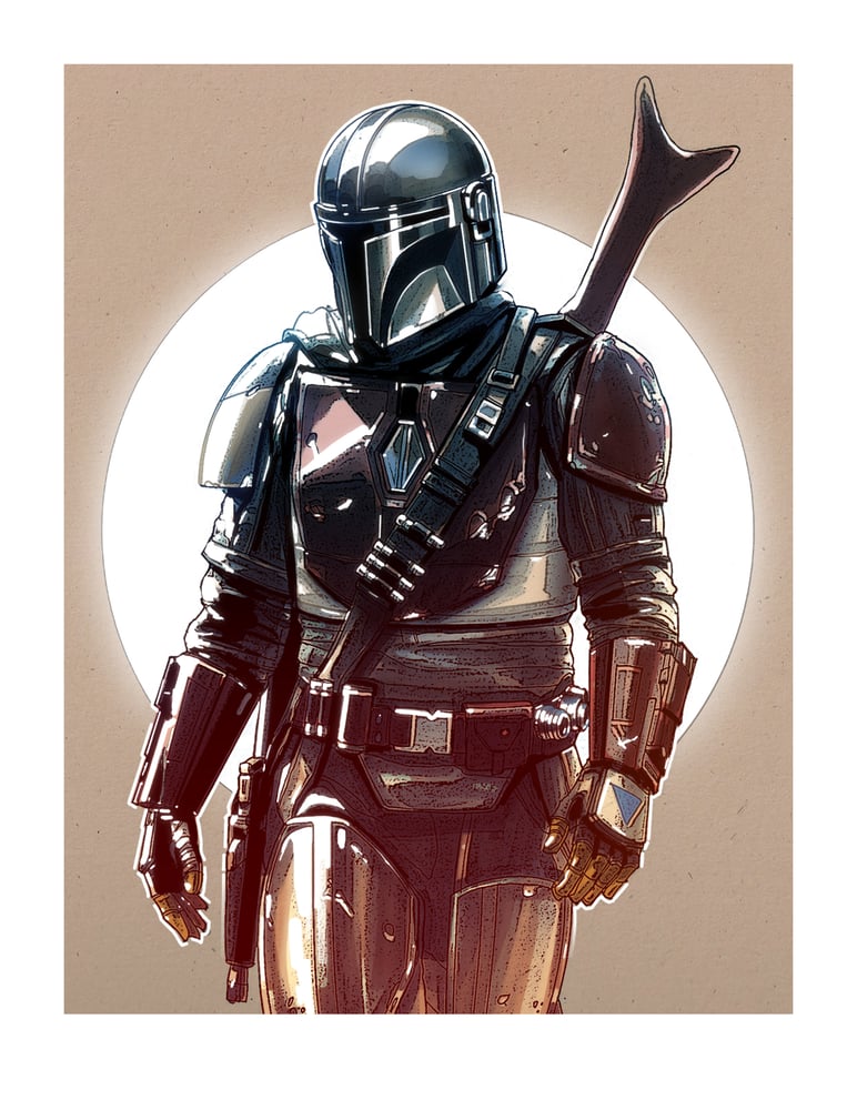 Image of MANDALORIAN: 8 1/2" x 11" OPEN EDITION COLLECTIBLE Giclée PRINT