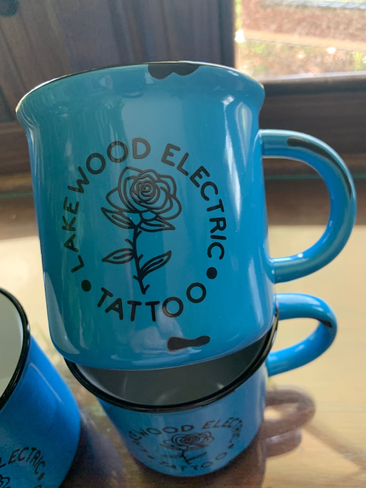 Image of Blue lakewood electric tattoo mug