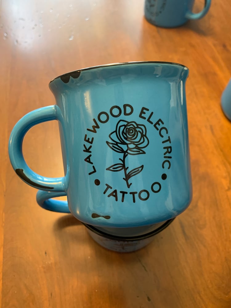 Image of Blue lakewood electric tattoo mug