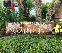 Boho Floral Family Name Sign 