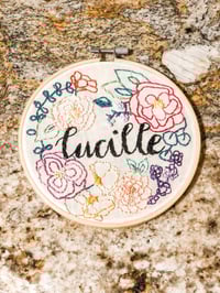 Image 3 of Boho Bloomin’ Custom Name Embroidery Hoop