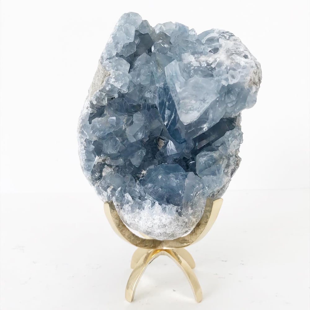 Image of Celestite no.06 + Brass Claw Stand