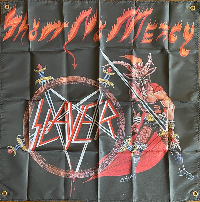 Image of Slayer " Show No Mercy "  Banner / Tapestry / Flag