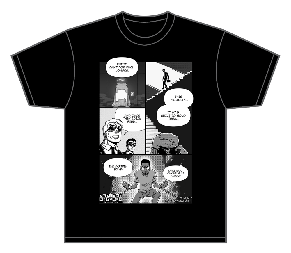 SKATUNE NETWORK | ORIGIN STORY MANGA - BLACK T- SHIRT - small only!