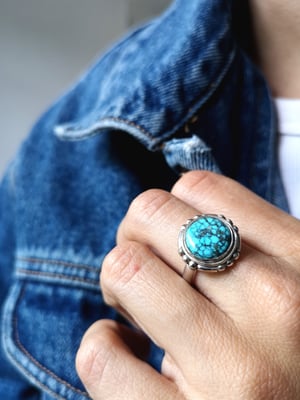 Image of Bague turquoise du Tibet - taille 52,5 - ref. 4688