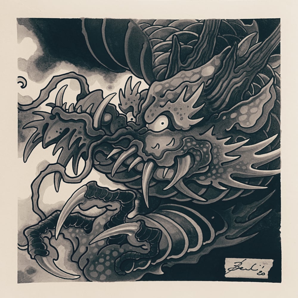 Image of Black and gray Dragon