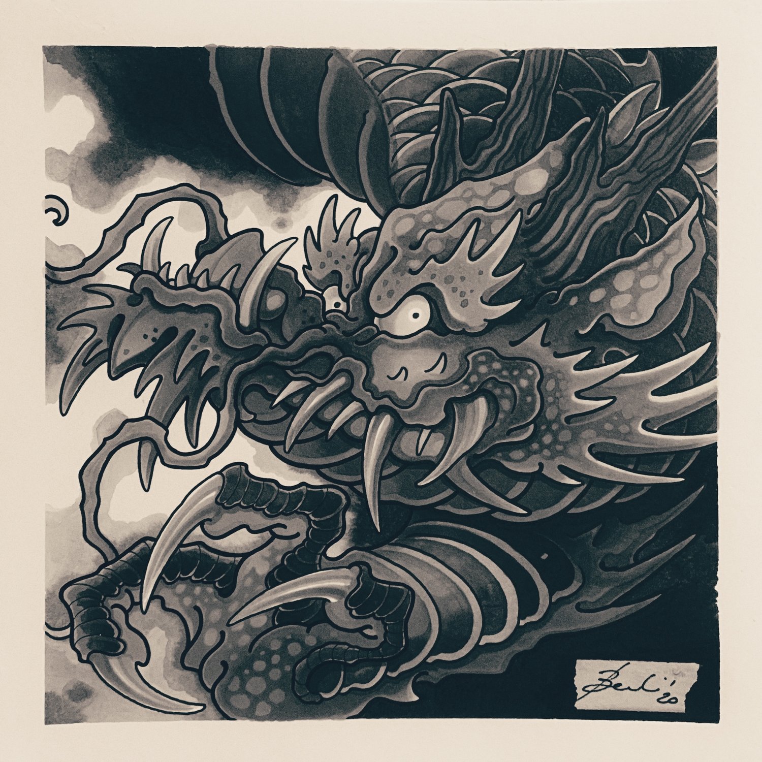 Image of Black and gray Dragon