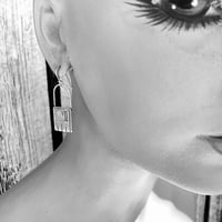 Image 3 of Ruler swing earrings, small    Silver or brass