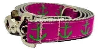 Anchors green on pink - Dog Leash