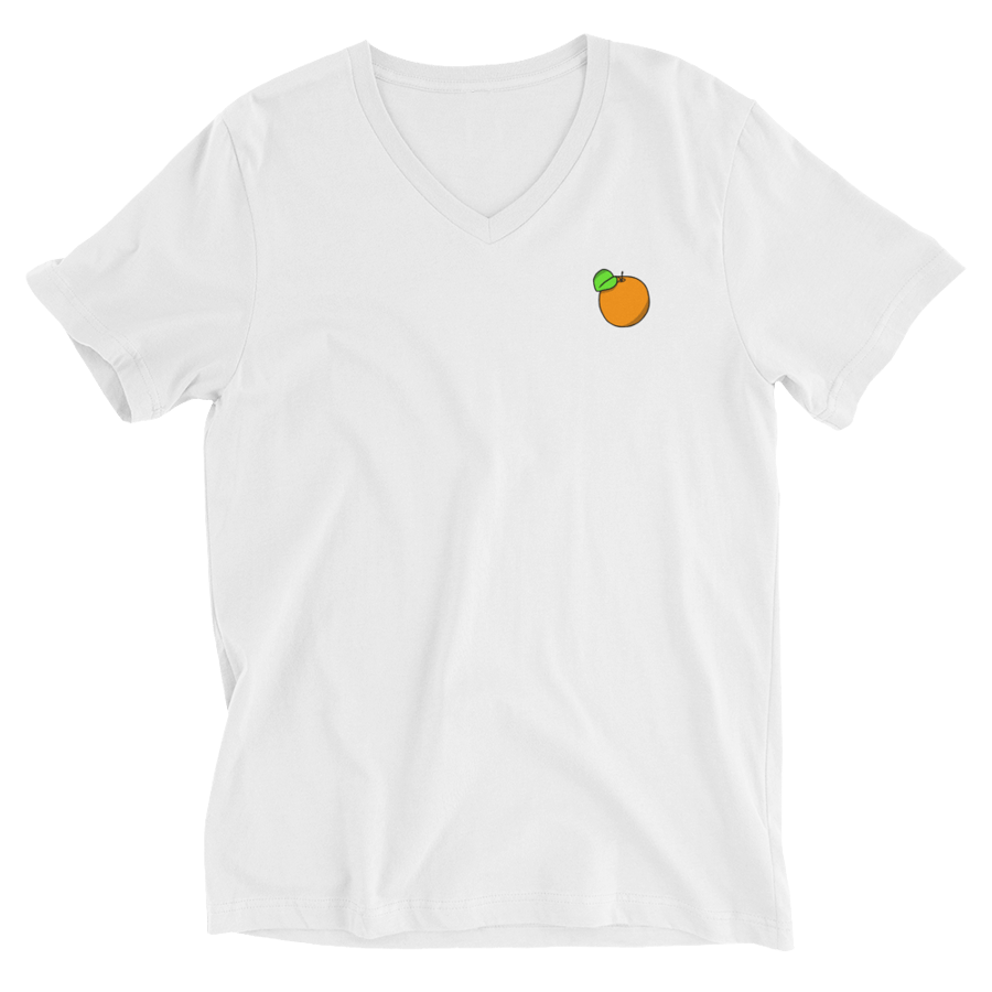 Image of Orange Unisex Short Sleeve V-Neck T-Shirt 