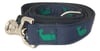 Green Whale on Navy - Dog Leash
