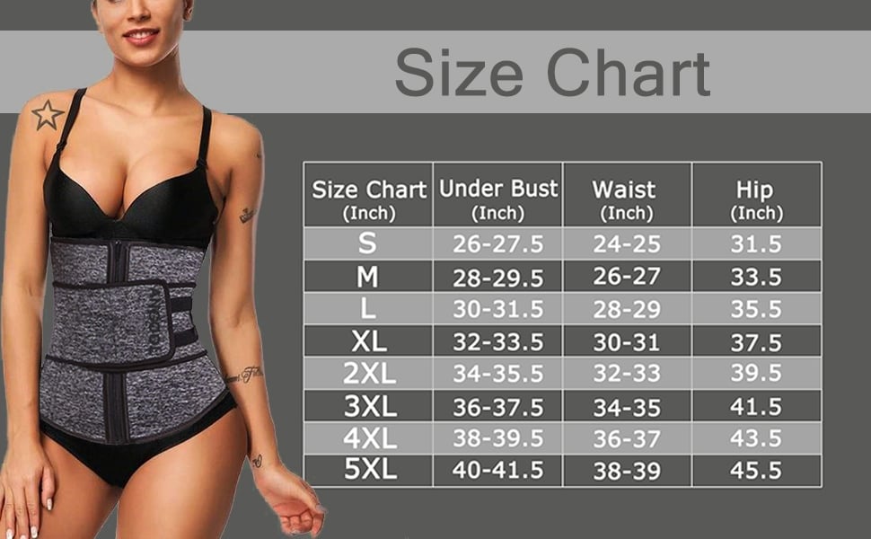 Waist Trainer Size Chart