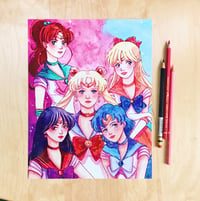 Image 2 of Pretty Space Scouts Watercolor Print
