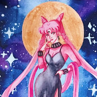Image 3 of Dark Pink Moon Watercolor Print