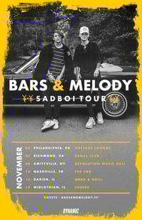BARS & MELODY TICKETS: November 14th @ Q-Bar - Darien, Illinois