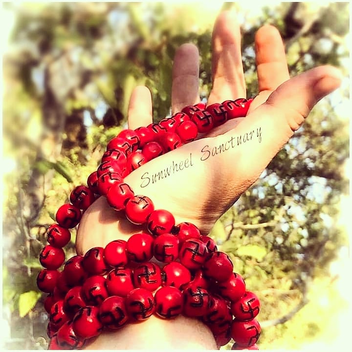 Image of Red Meditation Swastika Mala