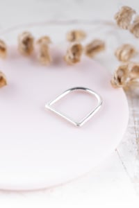 Image 4 of Minimal D ring available in a choose of brass and recycled silver 