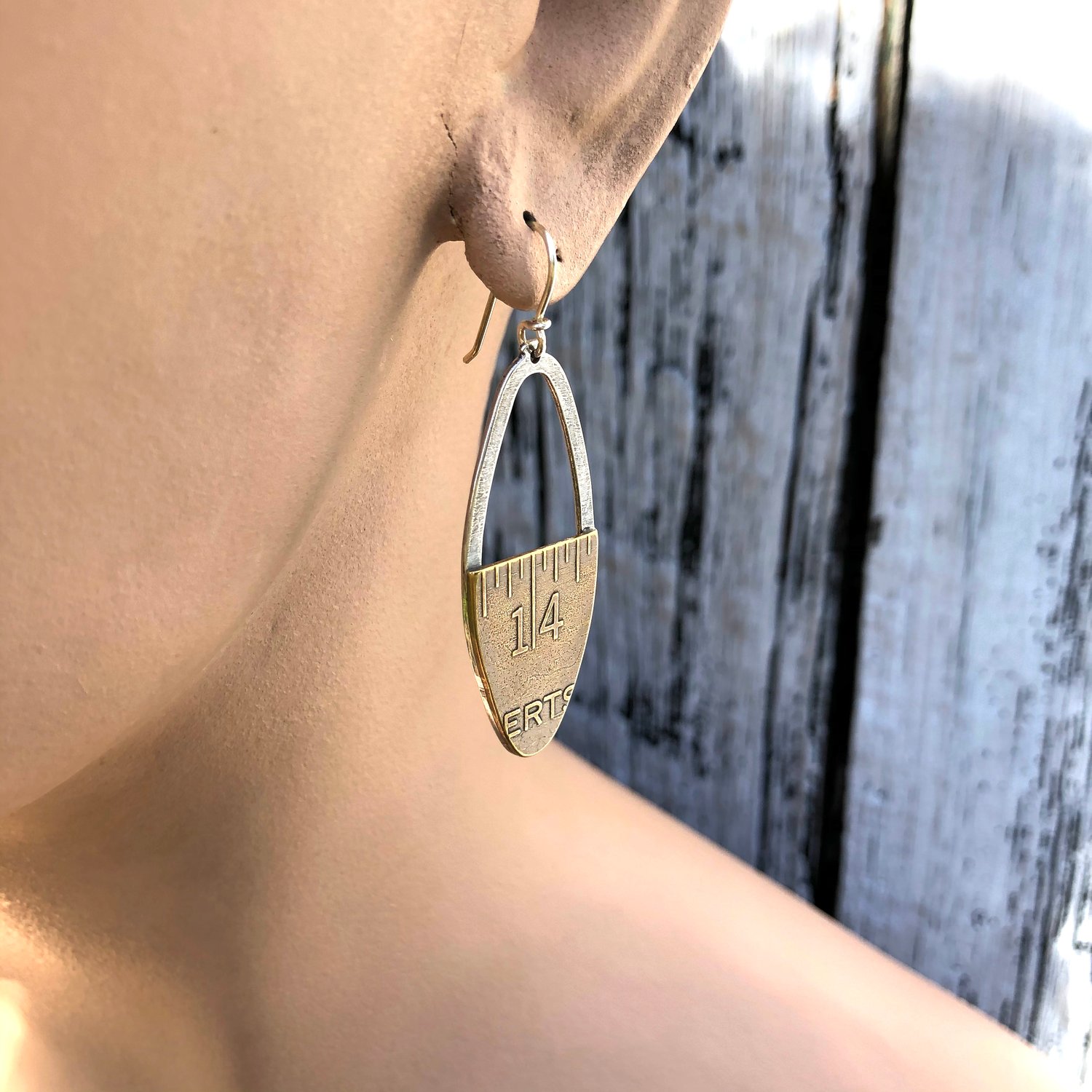 Image of Vintage advertising rule earrings 